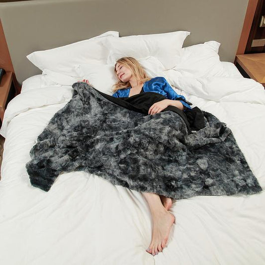 Faux mink blanket
