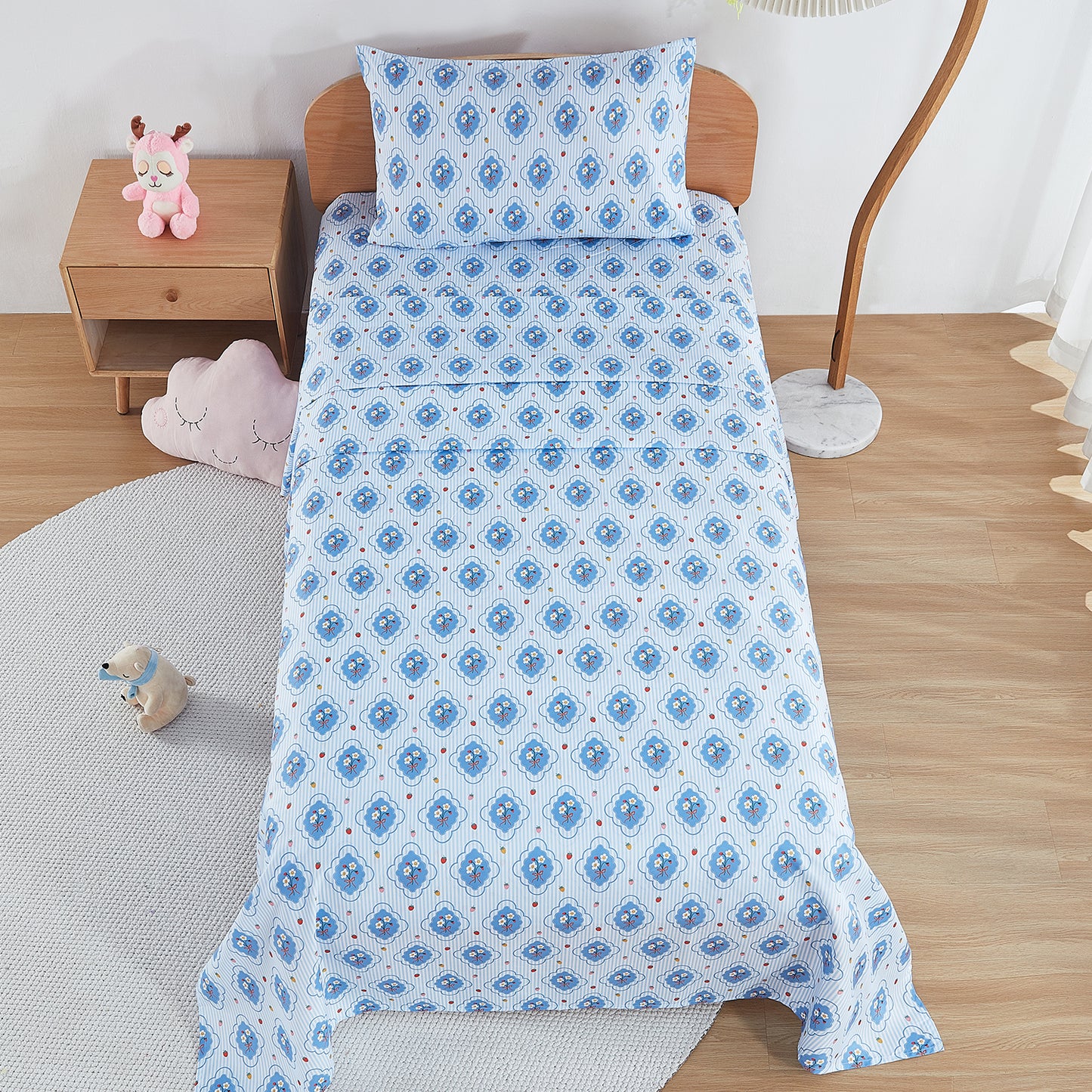 Striped Flower Kids Bed Sheet Set