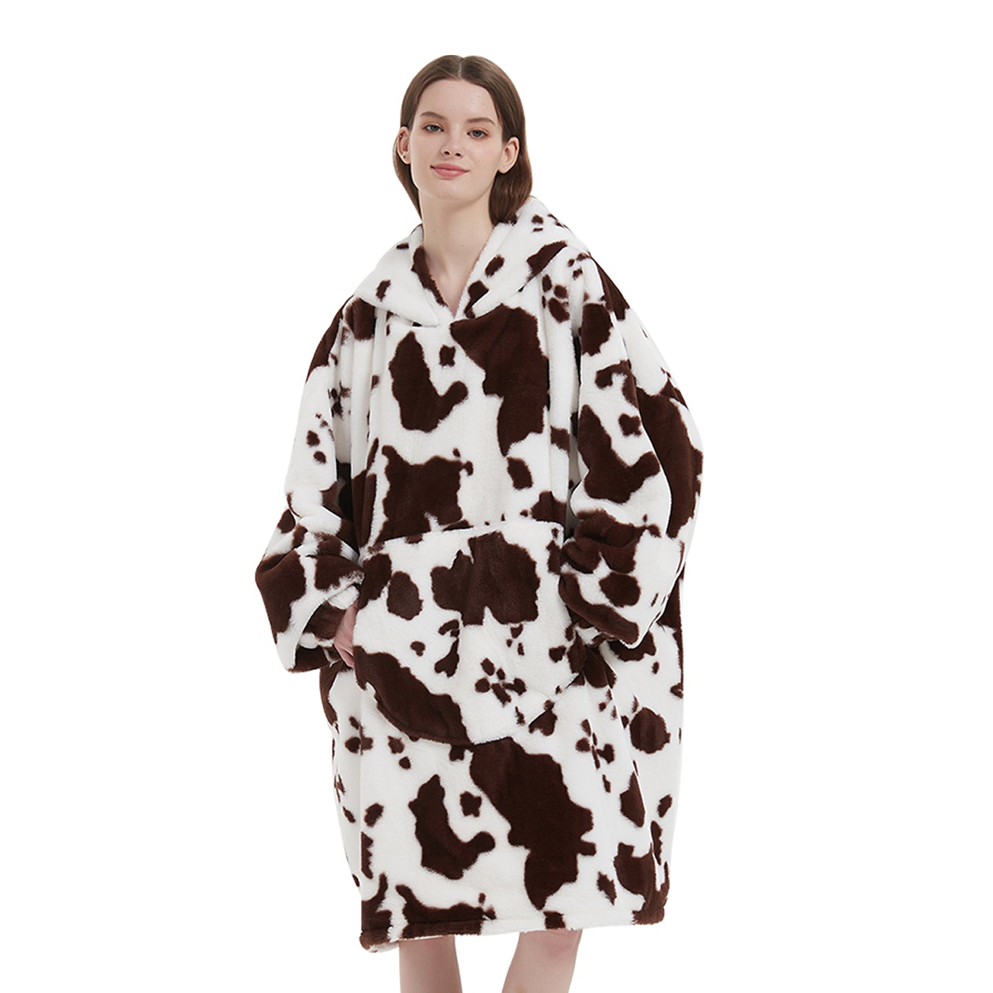 Softan Super Cozy Warm and Soft Hooded Blanket Sweatshirt, Faux Fur Blanket Sweatshirt with Large Pocket, One Size Fits All