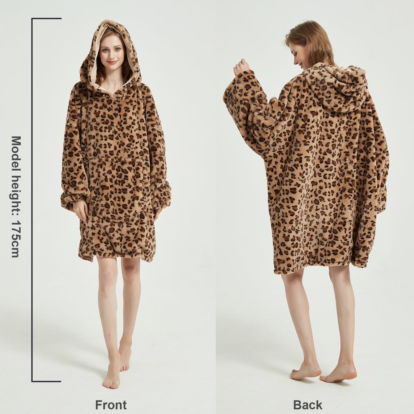 Softan Super Cozy Warm and Soft Hooded Blanket Sweatshirt, Faux Fur Blanket Sweatshirt with Large Pocket, One Size Fits All