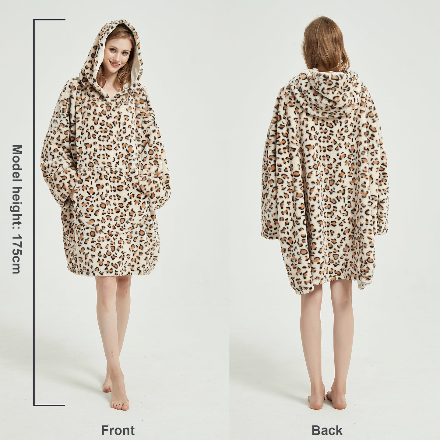 Softan Super Cozy Warm and Soft Hooded Blanket Sweatshirt, Faux Fur Blanket Sweatshirt with Large Pocket, One Size Fits All