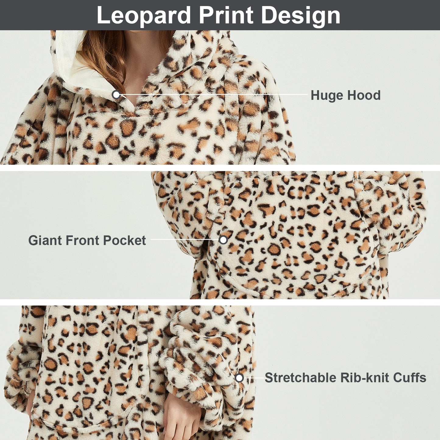 Softan Super Cozy Warm and Soft Hooded Blanket Sweatshirt, Faux Fur Blanket Sweatshirt with Large Pocket, One Size Fits All