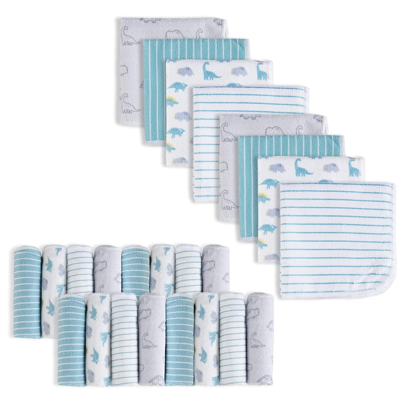 Softan 24-Pack Soft and Multi-colors Baby Wash Cloths