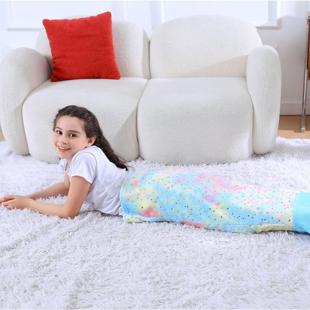 Softan Rainbow Mermaid Foil Tail Blanket for Kids