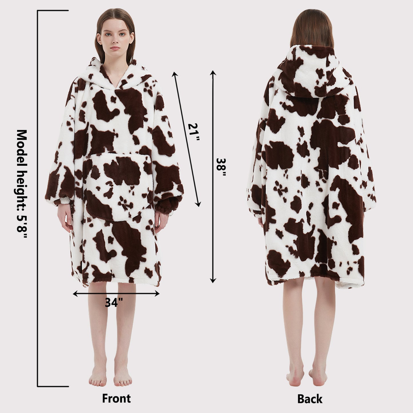 Softan Super Cozy Warm and Soft Hooded Blanket Sweatshirt, Faux Fur Blanket Sweatshirt with Large Pocket, One Size Fits All