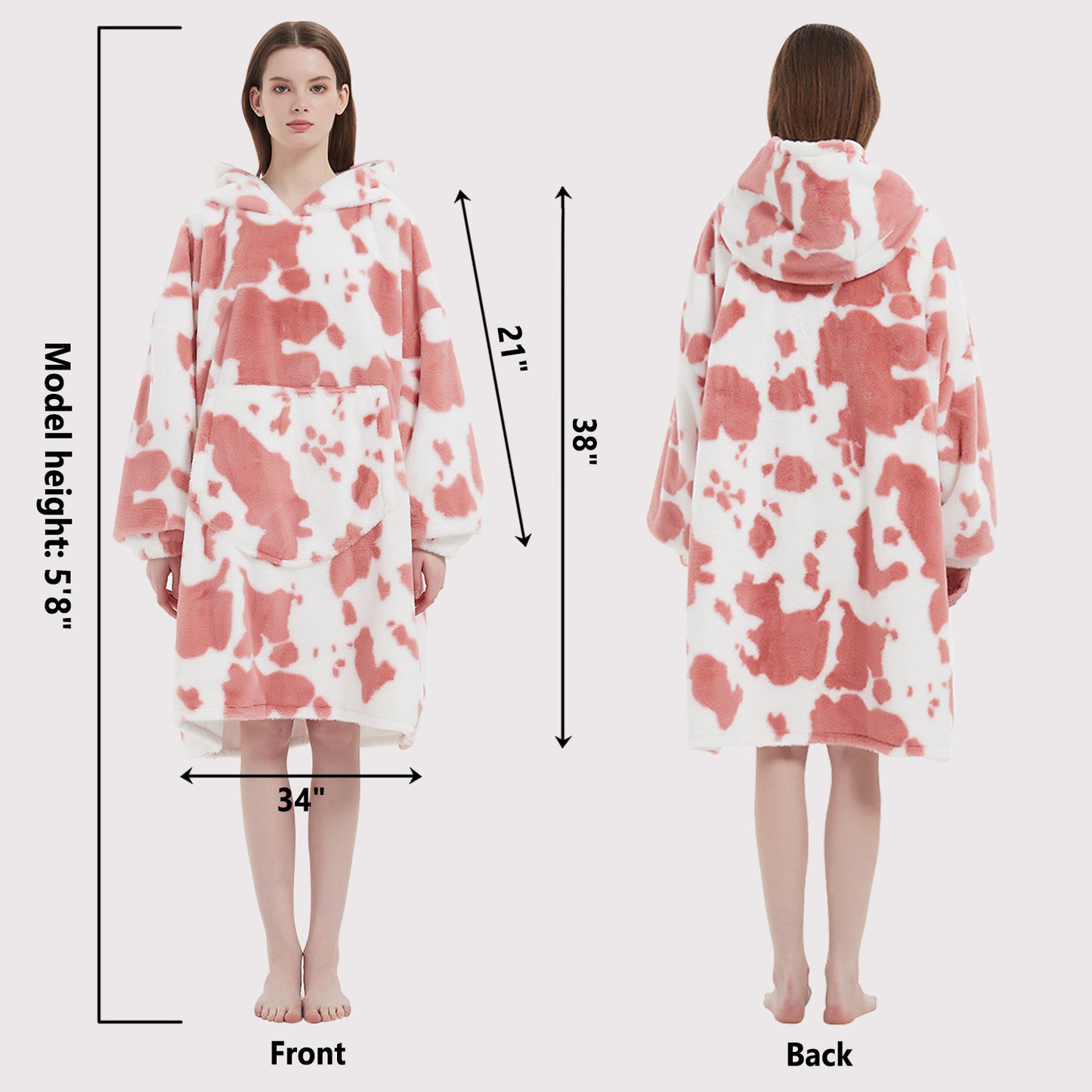 Softan Super Cozy Warm and Soft Hooded Blanket Sweatshirt, Faux Fur Blanket Sweatshirt with Large Pocket, One Size Fits All