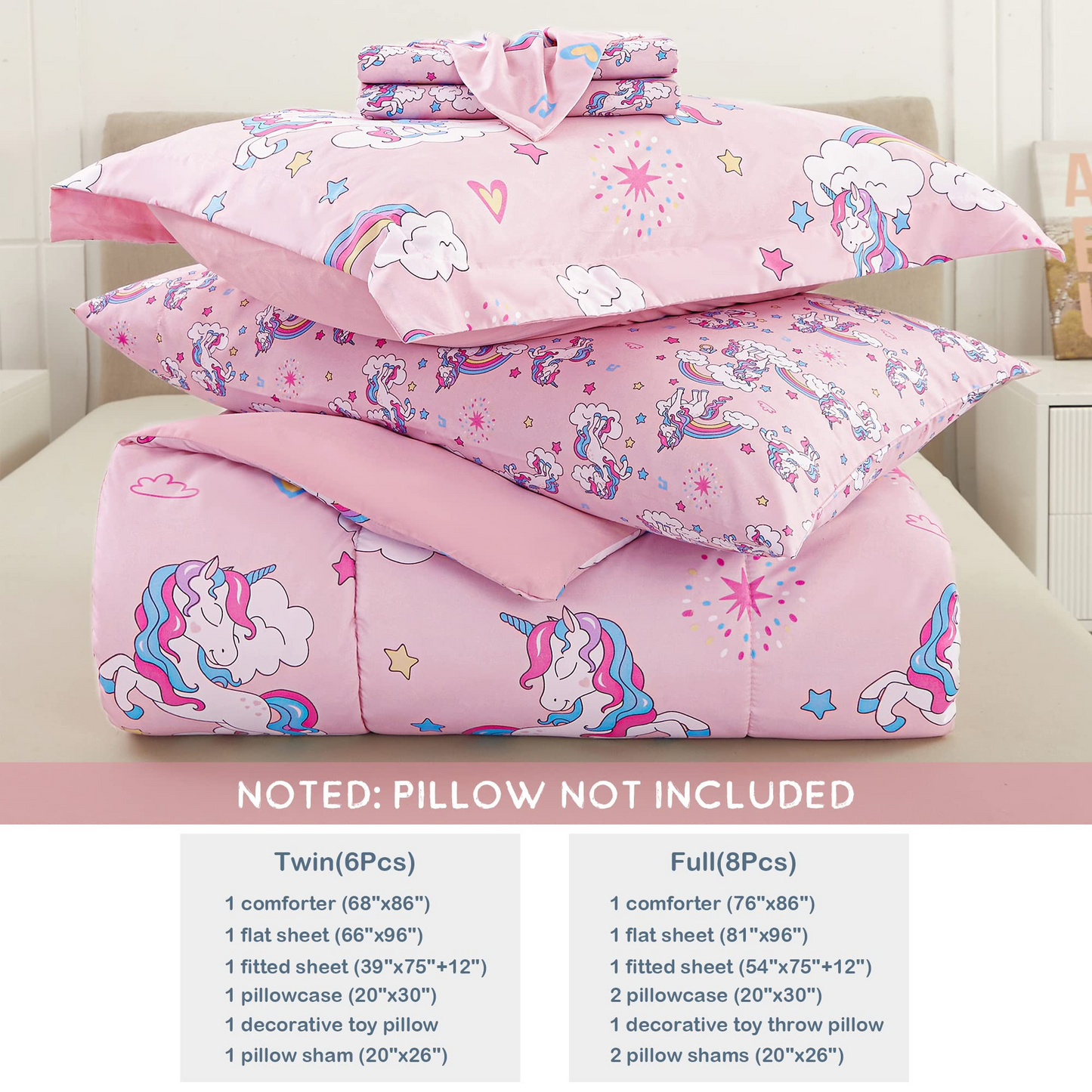 Kids Comforter Bed Set for Girls and Boys