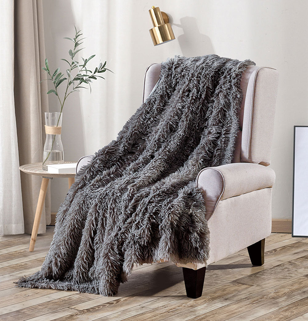 Softan Soft Shaggy Faux Fur Throw Blanket