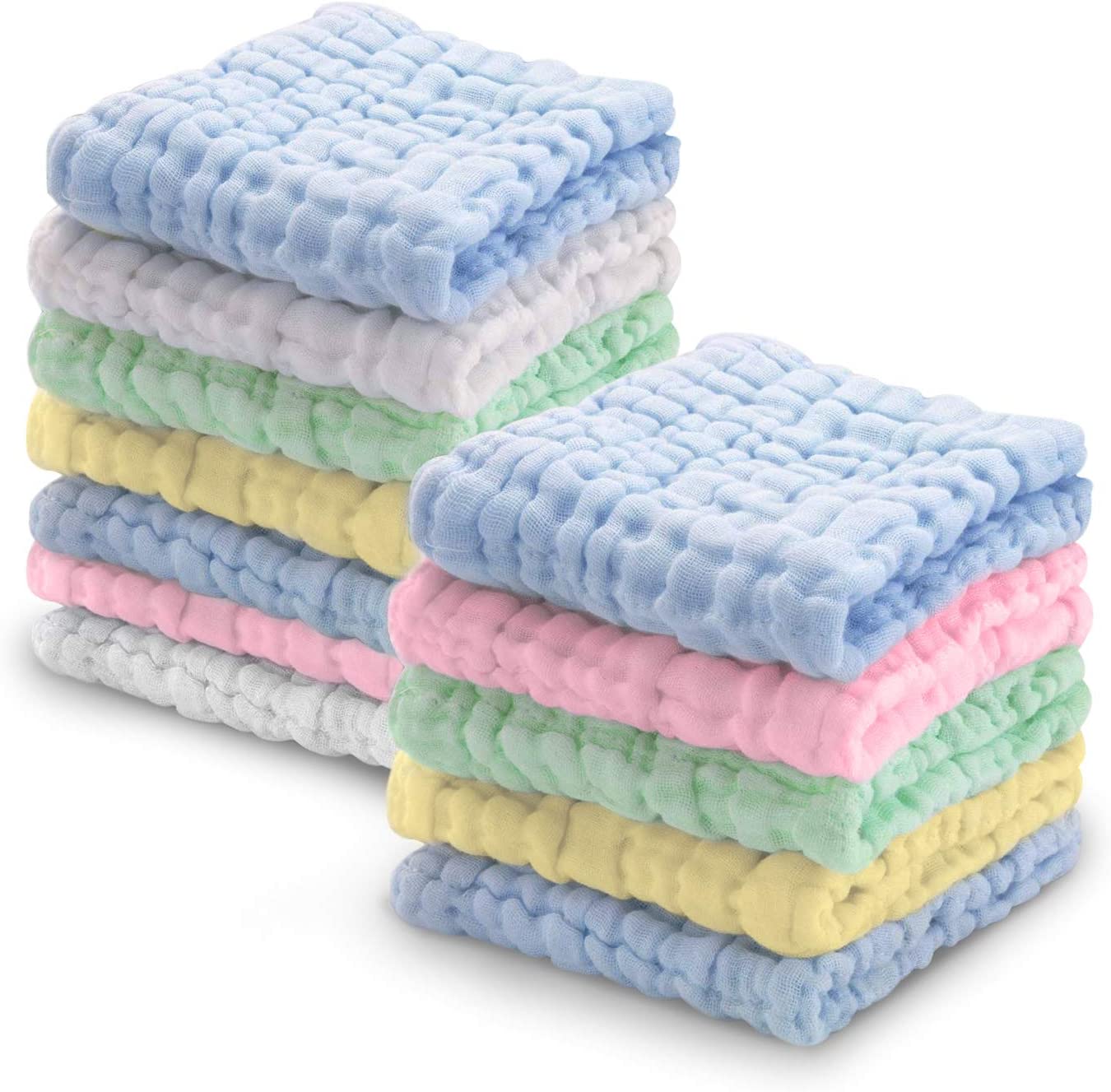 Wash Cloths 100% Cotton Baby Soft Body Fabric White Extra Absorbent Pack of  12