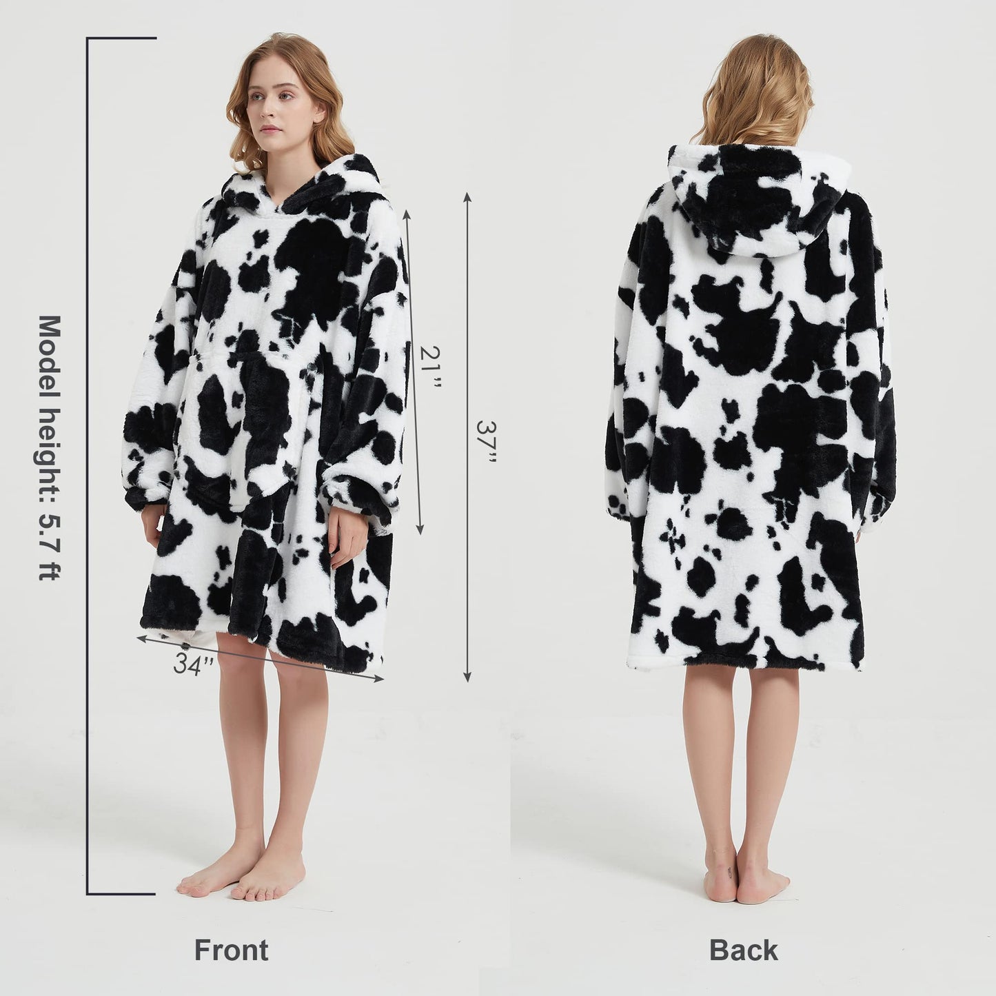 Softan Super Cozy Warm and Soft Hooded Blanket Sweatshirt, Faux Fur Blanket Sweatshirt with Large Pocket, One Size Fits All