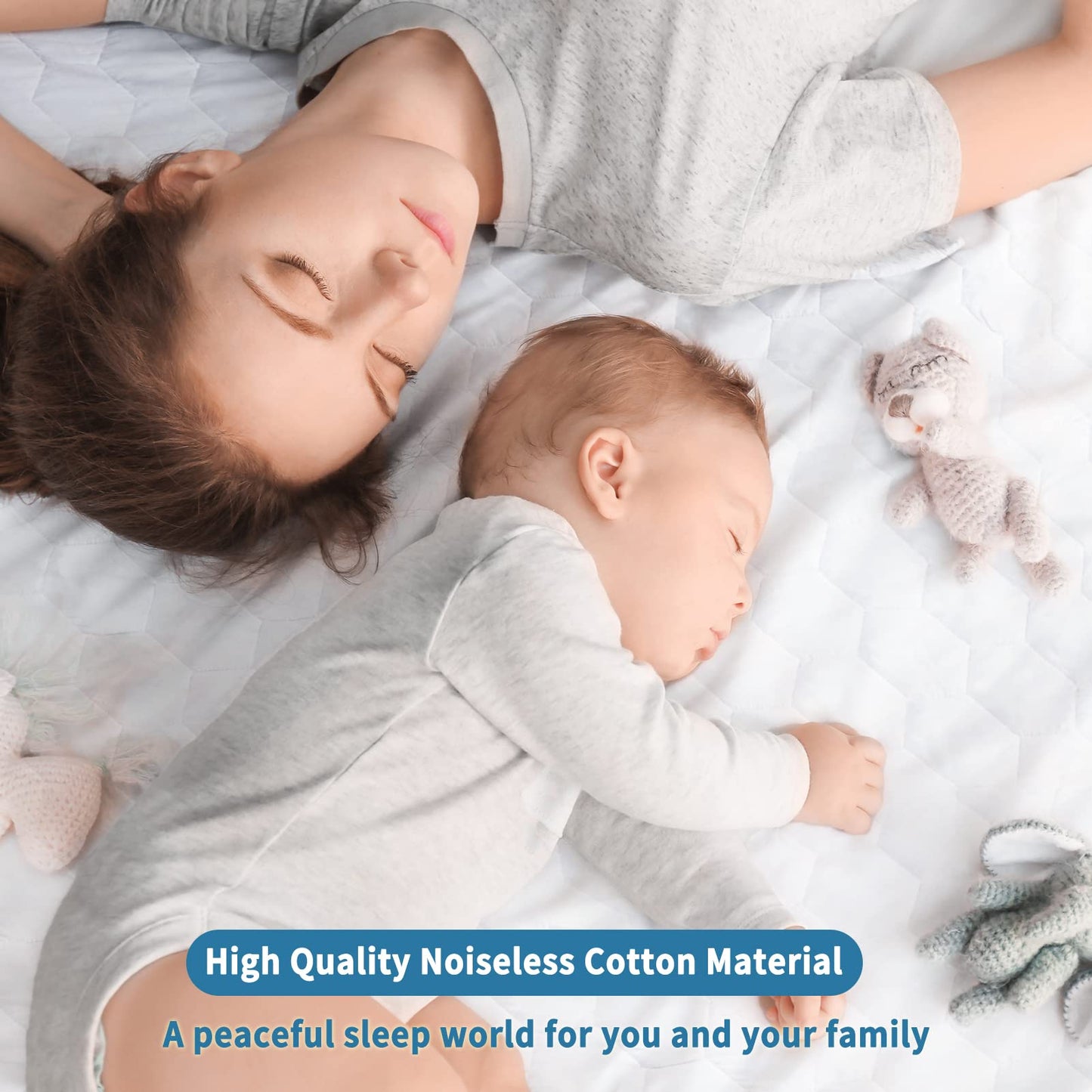 Quilted Fitted Waterproof Mattress Protector Deep Pocket for 6-18 inches Breathable Soft