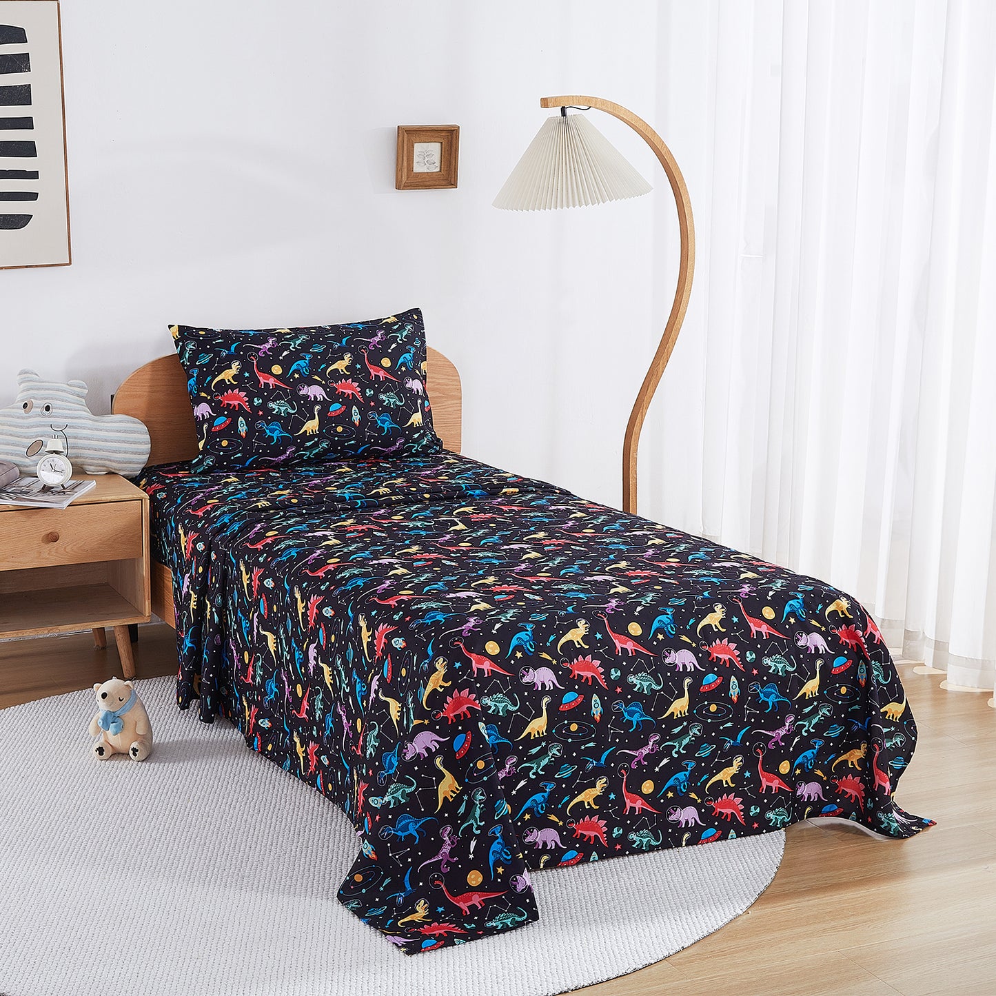 Space Dinosaur Kids Bed Sheet Set