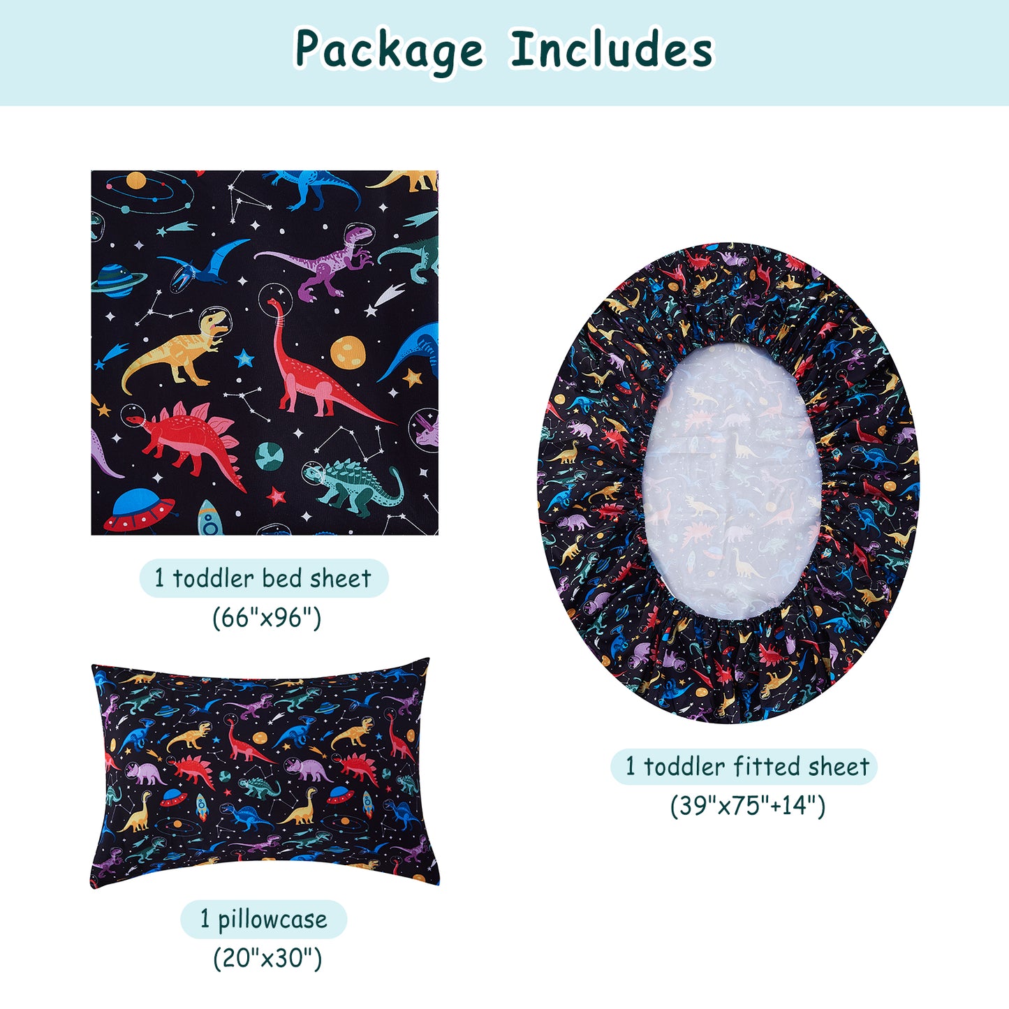 Space Dinosaur Kids Bed Sheet Set