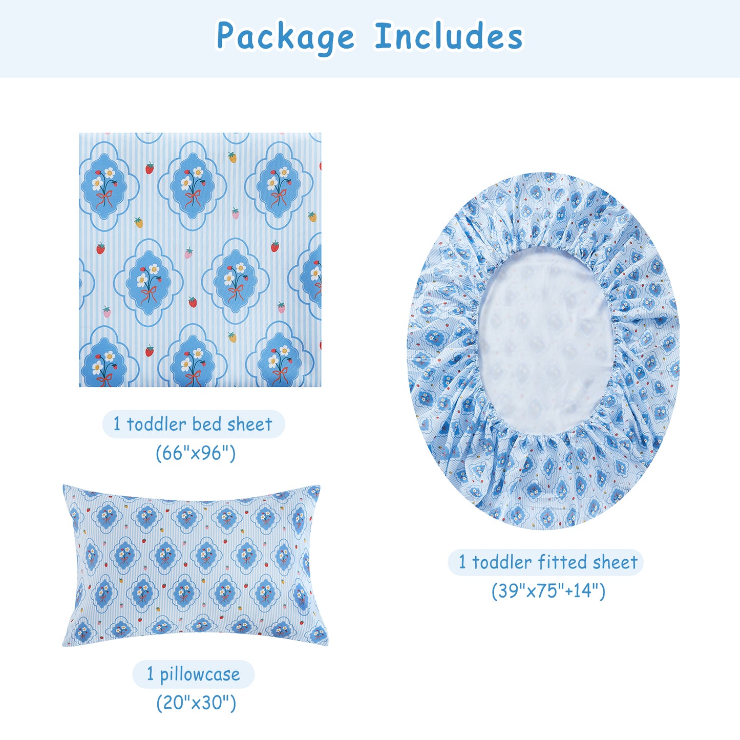 Striped Flower Kids Bed Sheet Set