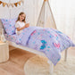 Butterfly Toddler Bedding Set for Girls, 4 Piece Bed-in-a-Bag Toddler Comforter Sets, Super Soft Comforter Sheet Set and Comfortable Microfiber Toddler Bed Set