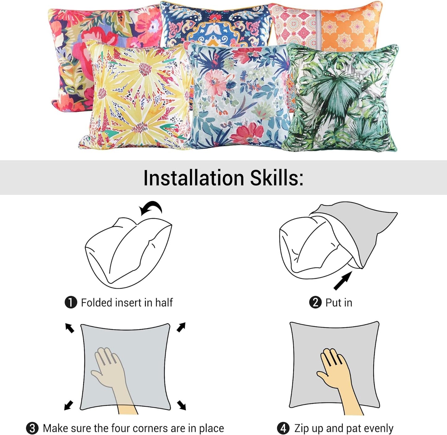 Softan 2 Pieces Outdoor & Indoor Throw Pillow Covers
