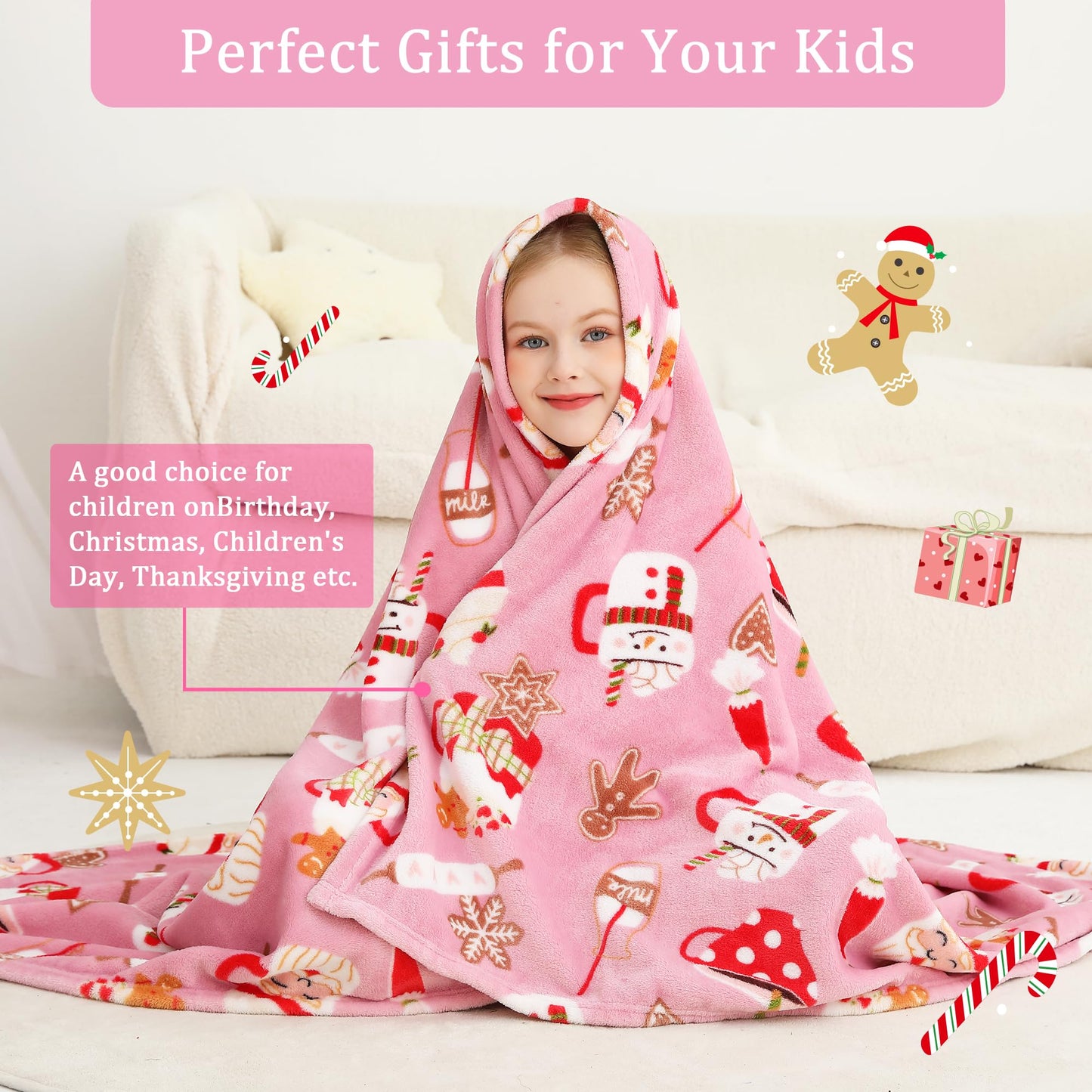 Santa Claus Kids Throw Blanket 50" x 60"