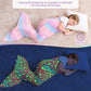 Softan Rainbow Mermaid Foil Tail Blanket for Kids