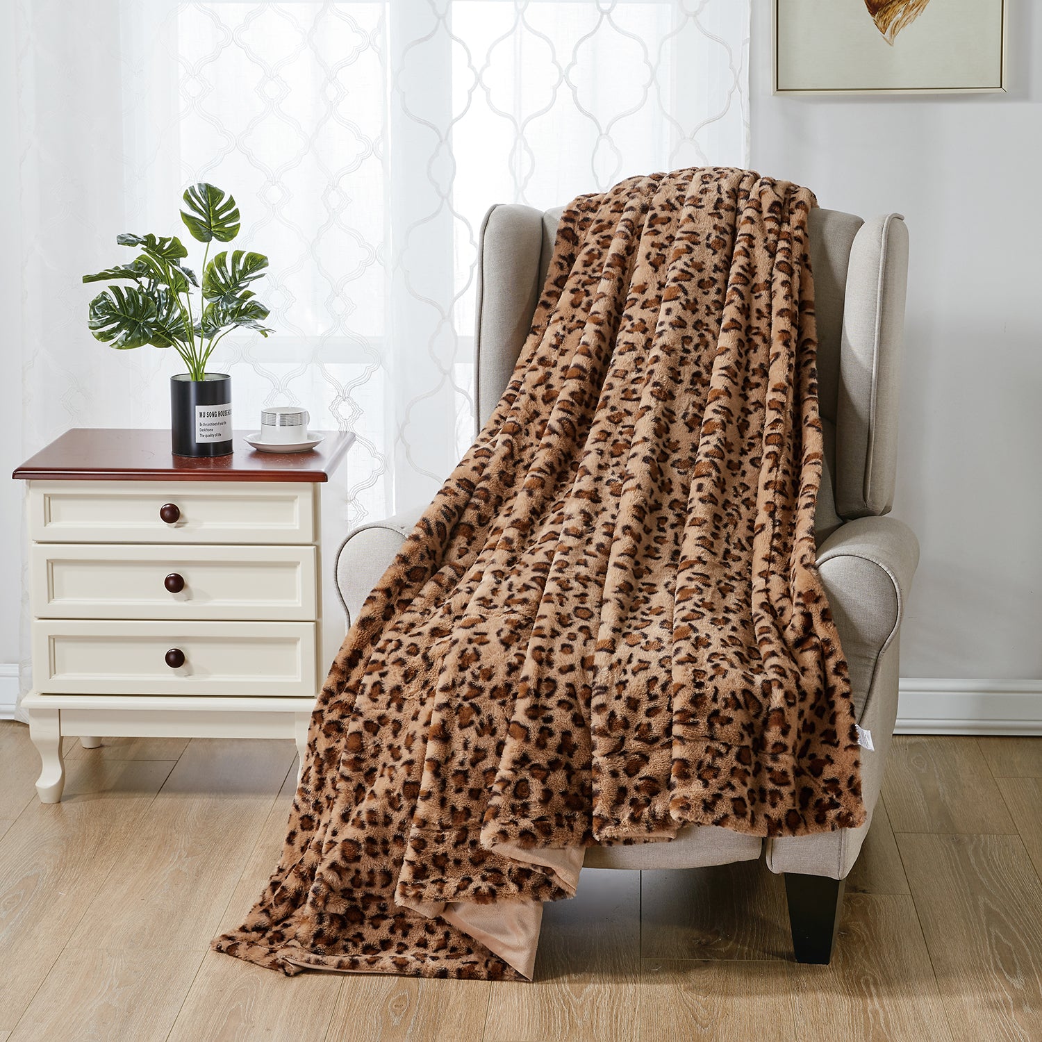 Animal discount print throw