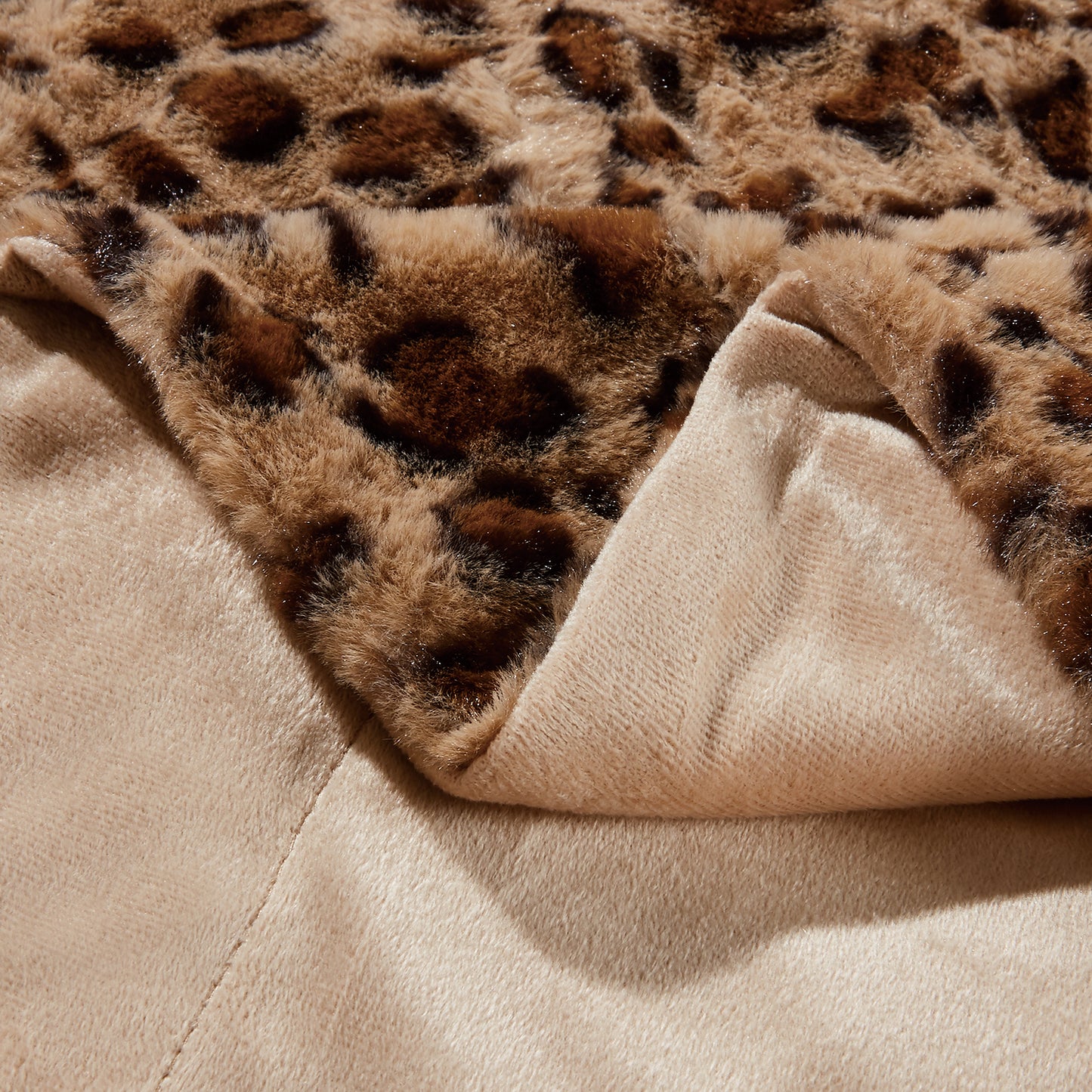 Softan Leopard Print Faux Fur Throw Blanket