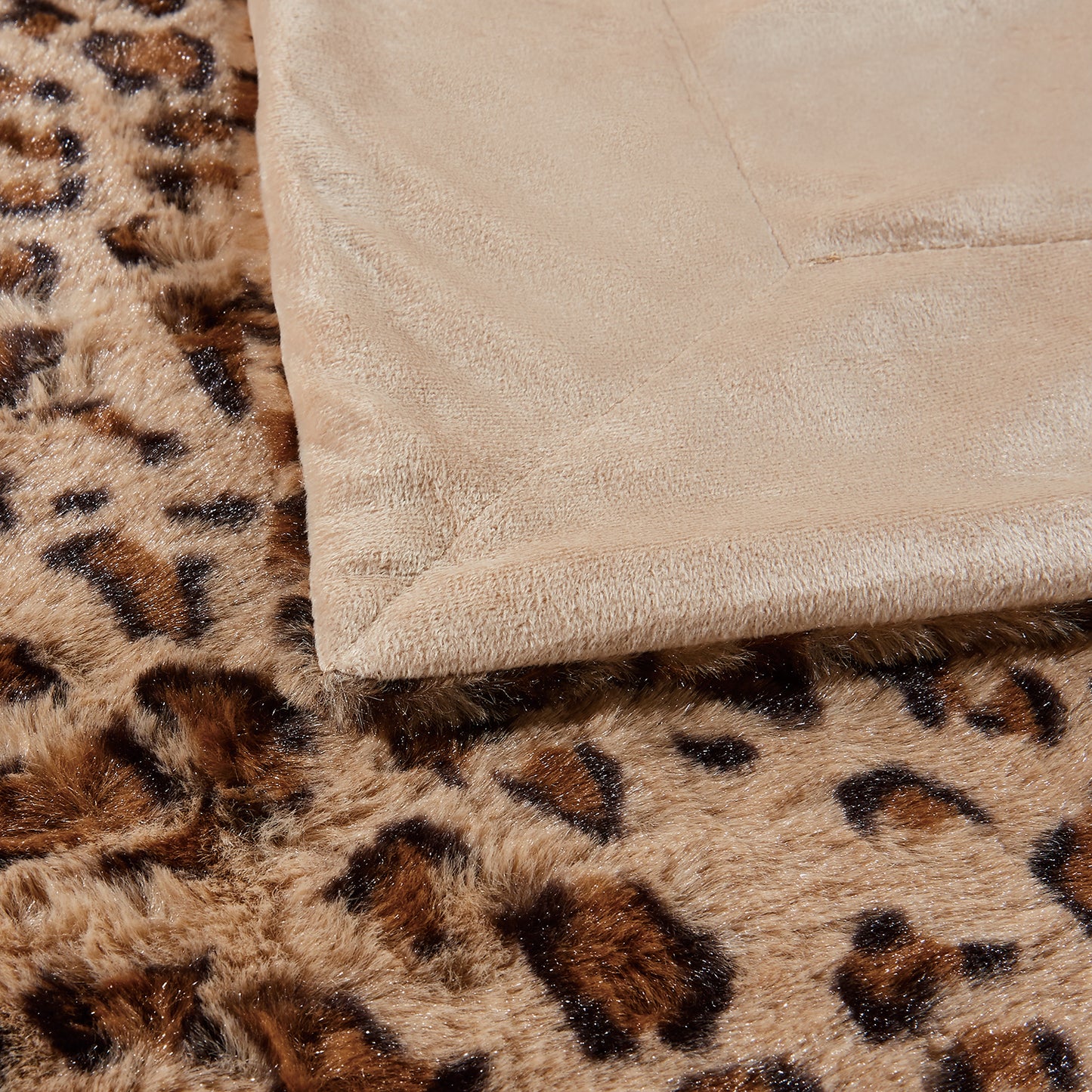 Softan Leopard Print Faux Fur Throw Blanket