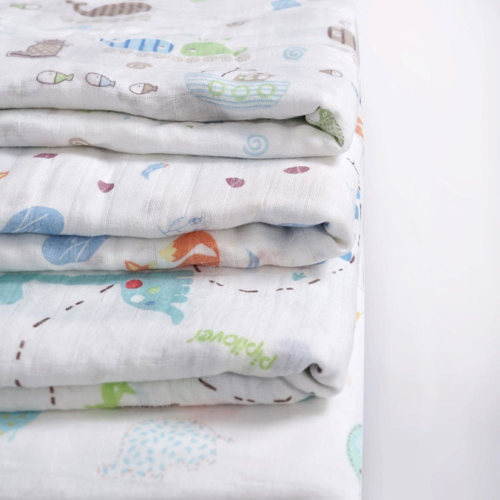 Softan 4 Pack Baby Muslin Swaddle Blanket Set