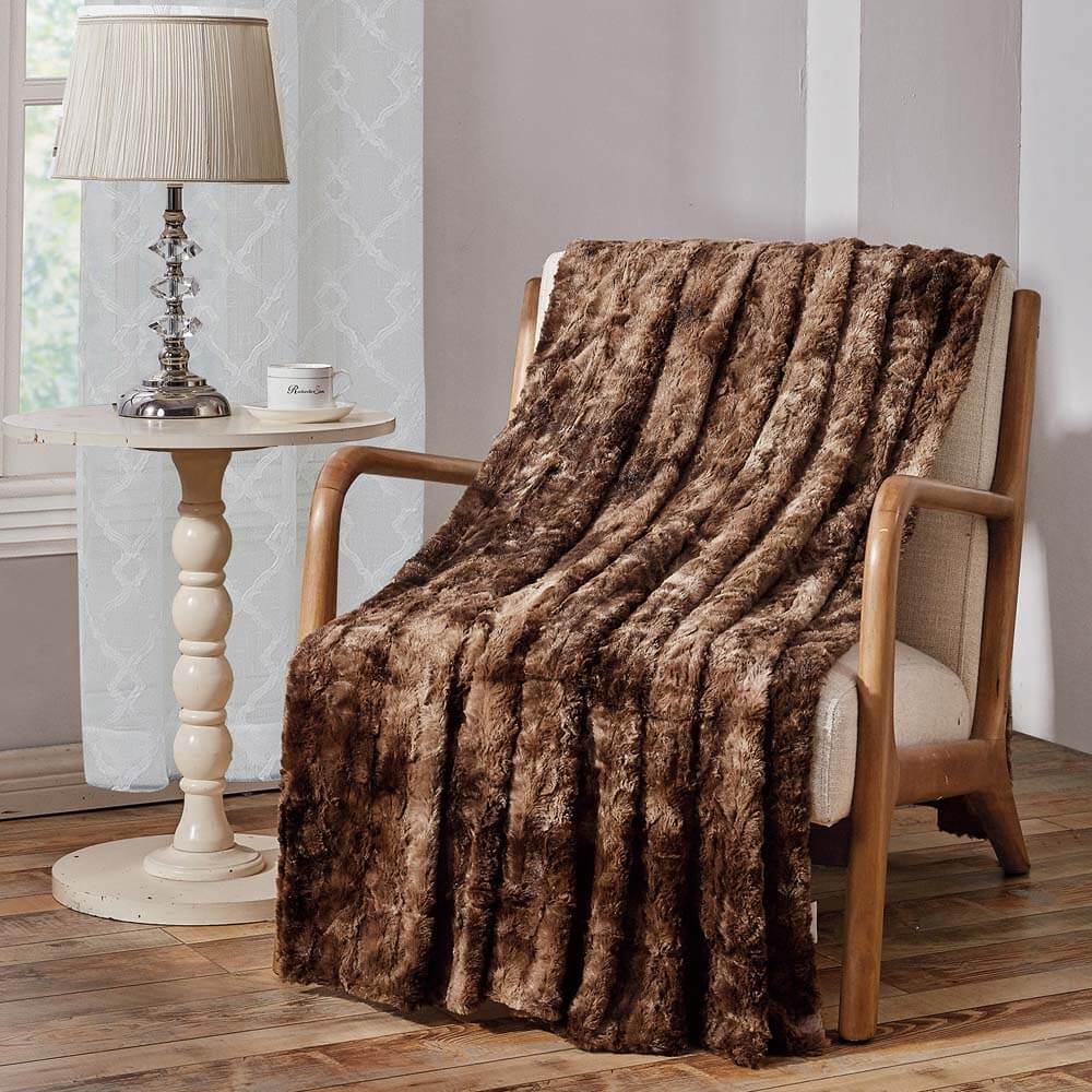 Mink fur throw outlet blanket