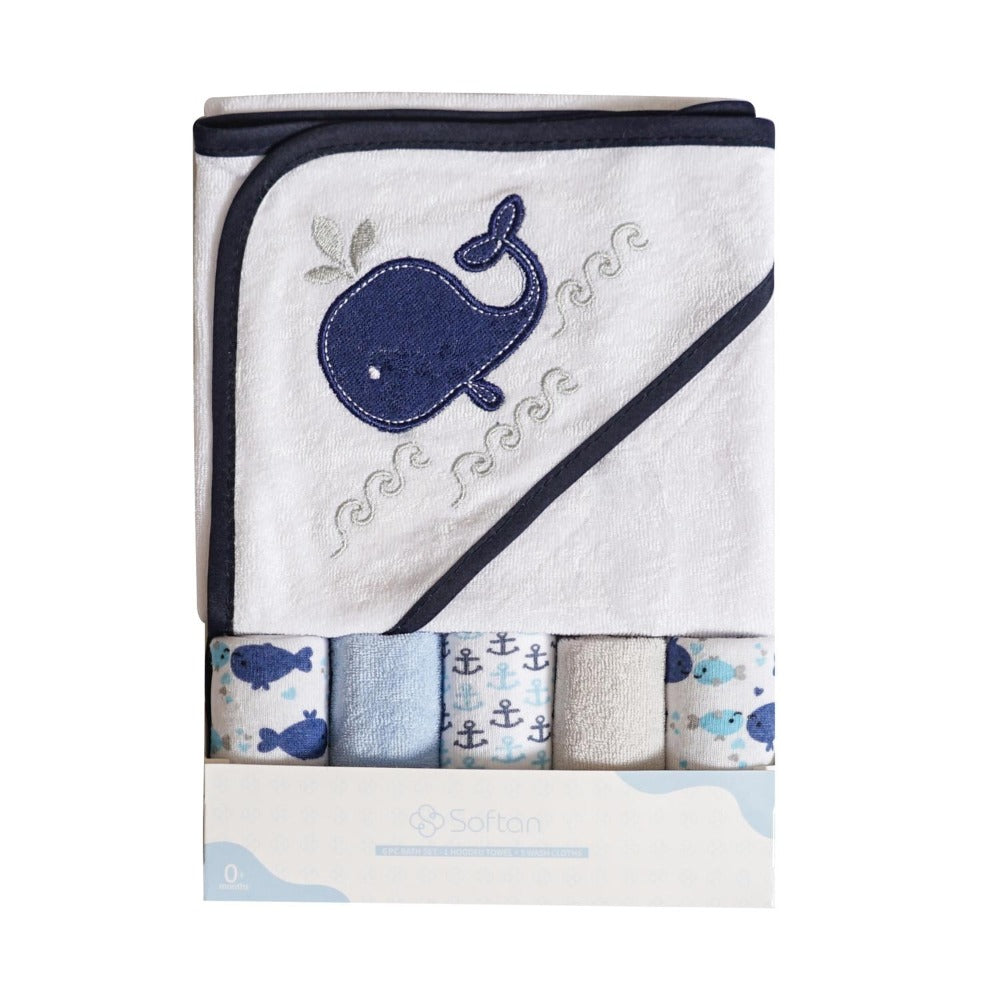 Baby Washcloths Extra Soft and Ultra Absorbent Bath Cloth Great Gifts for Newborn and Infants 24 Pack Whale