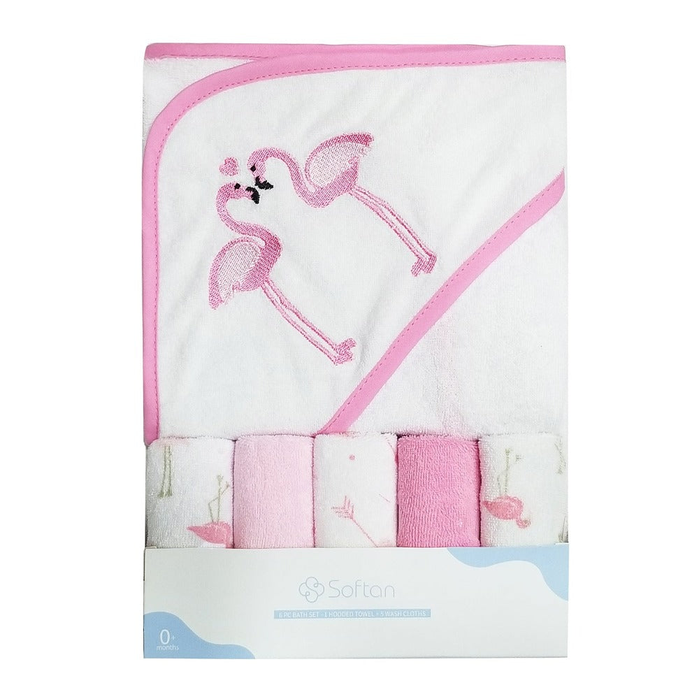 Tranqun 6 Pack Flannel Hooded Baby Towels Baby Bath Towel Cute