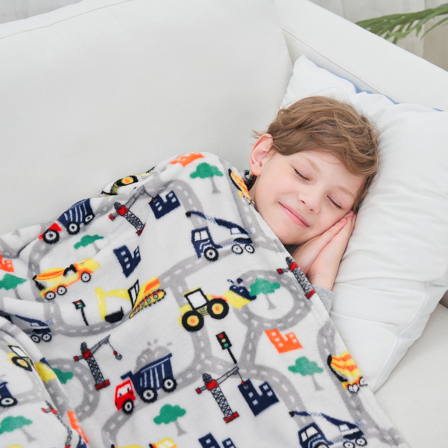 Softan Construction Truck Fleece Blanket for Boys 50x60 Inch