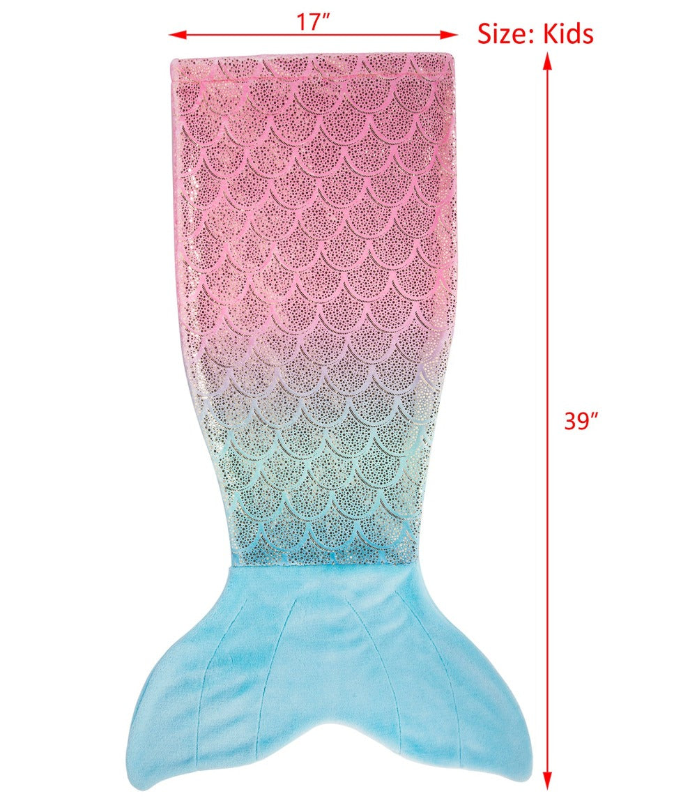 Rainbow Mermaid Foil Blue Tail Blanket for Kids Softan SOFTAN