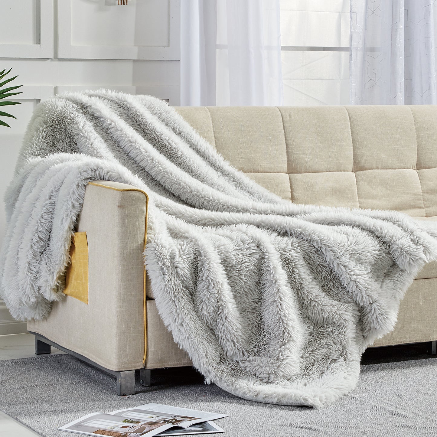 Softan Dual Sided Cozy Faux Fur Throw Blanket