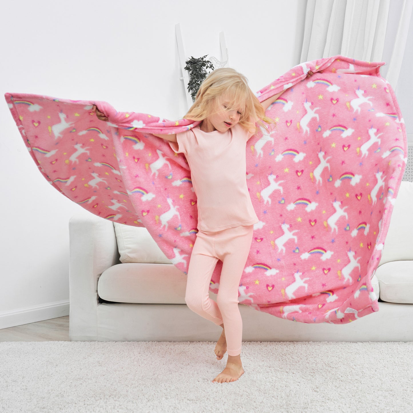 Softan Unicorn Fleece Blanket for Girls 50x60 Inch