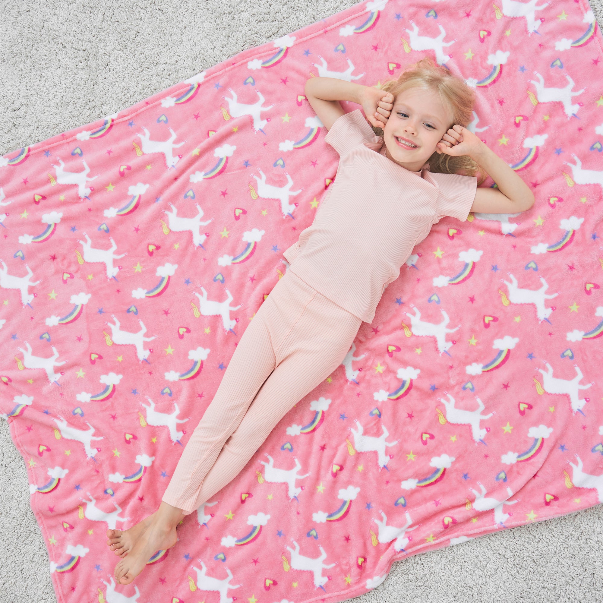 Pink unicorn blanket sale