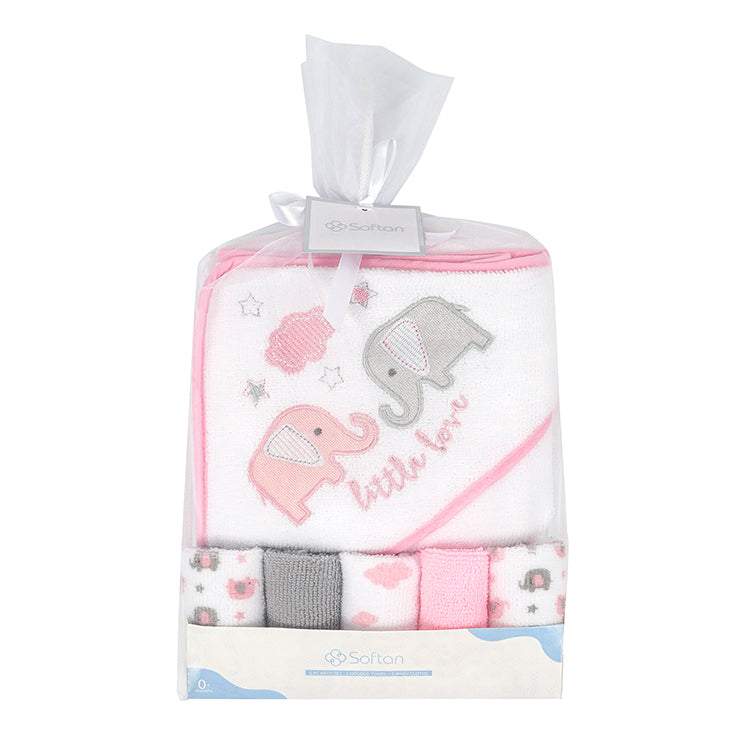 Baby hooded towel discount and washcloth set