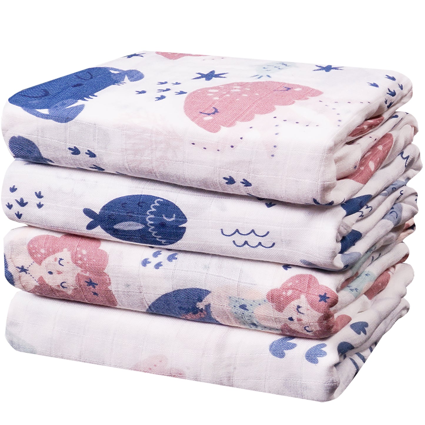 Softan 4 Pack Baby Muslin Swaddle Blanket Set