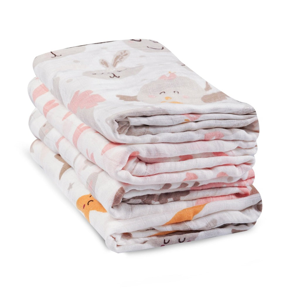 Softan 4 Pack Baby Muslin Swaddle Blanket Set