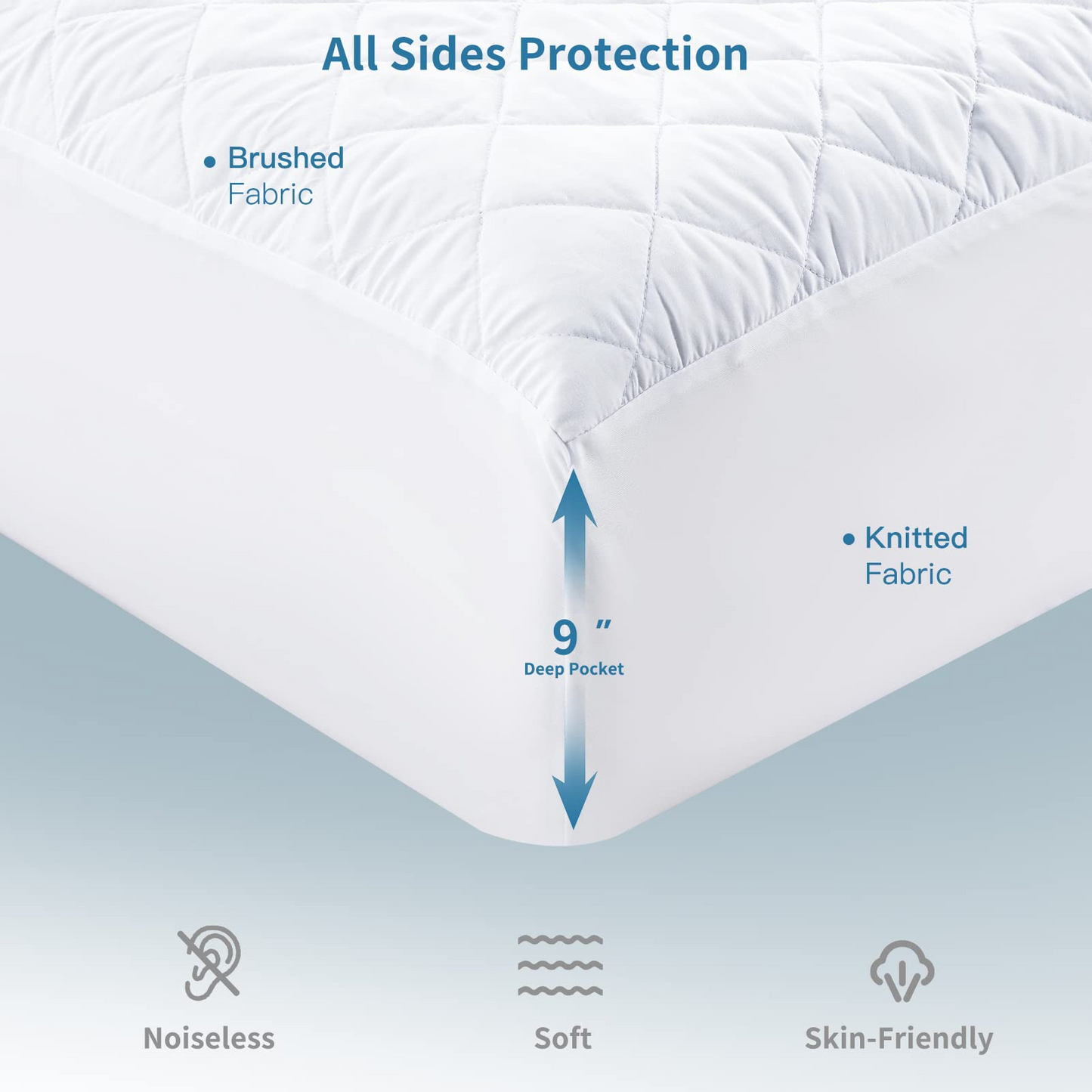 2 Pack White Waterproof Crib Mattress Protector, Ultra Soft Baby Mattress Pad 52" x 28" - Toddler Mattress Protector Fits Up to 9"