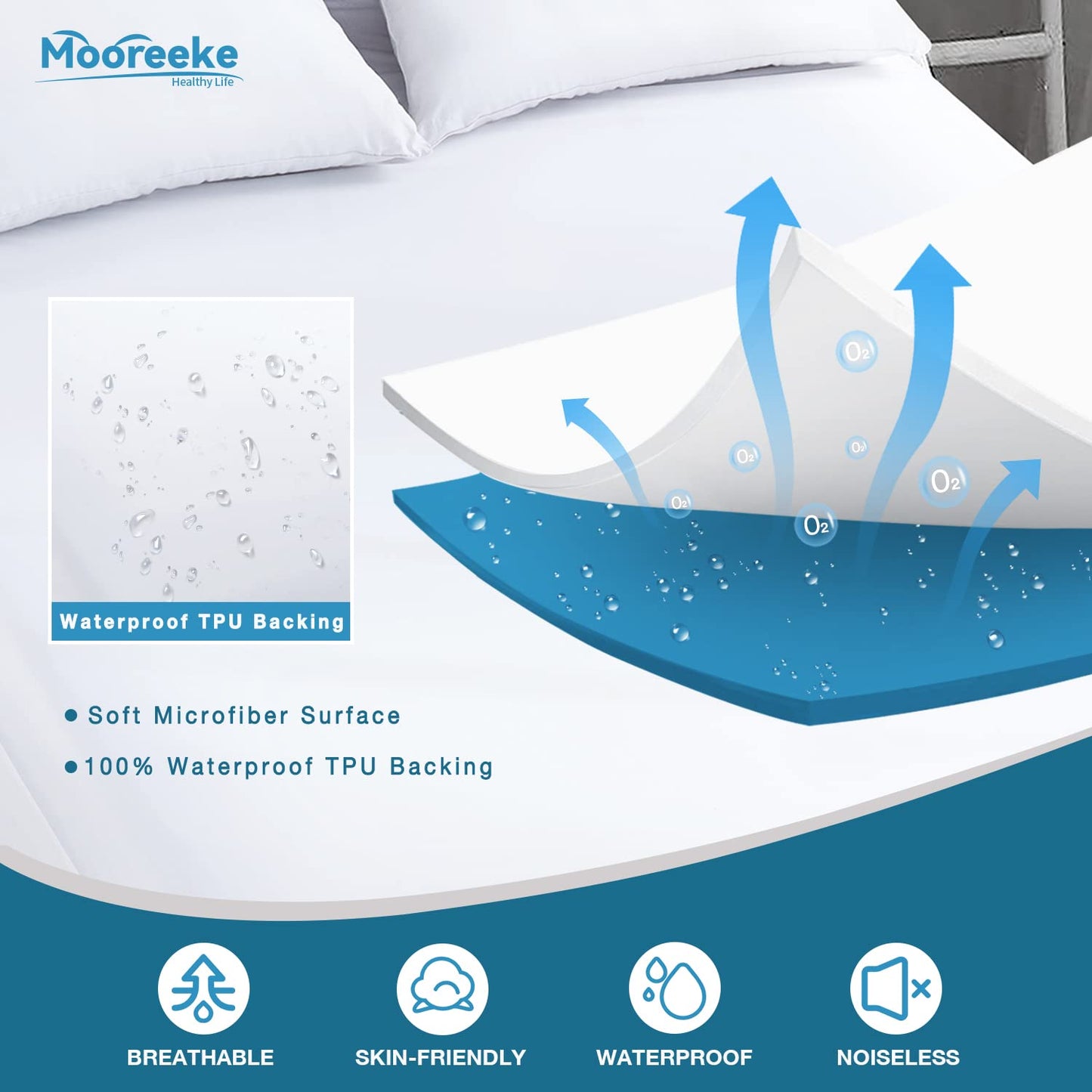 Softan Waterproof Mattress Protector with Deep Pocket-2 Packs